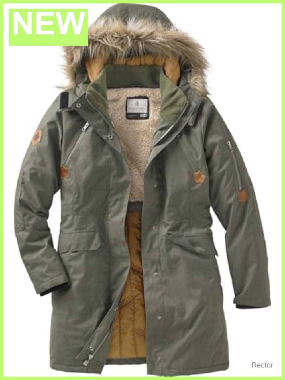 Womens Insulated Parka Coat Hooded Faux Fur Winter Warm